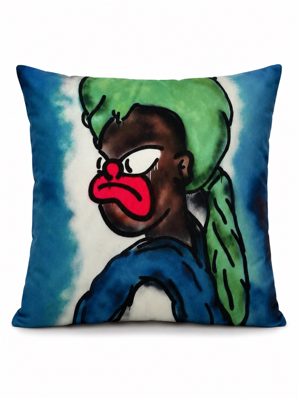 SLAWN Woman Portrait Throw Pillow